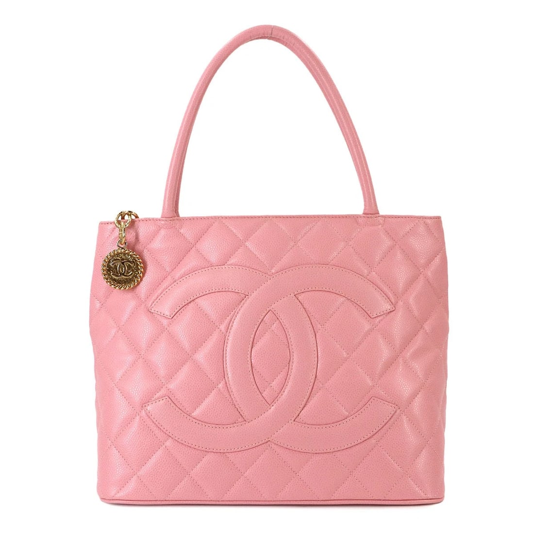 CHANEL MEDALLION TOTE BAG LEATHER PINK: CHANEL Medallion Tote Bag Leather Pink Brand: CHANEL Type/Style: Tote Bag Material: Leather Color: Pink Size: W 11.81 inch, H 9.84 inch, D 5.91 inch Accessories: None Accessories Notice: When