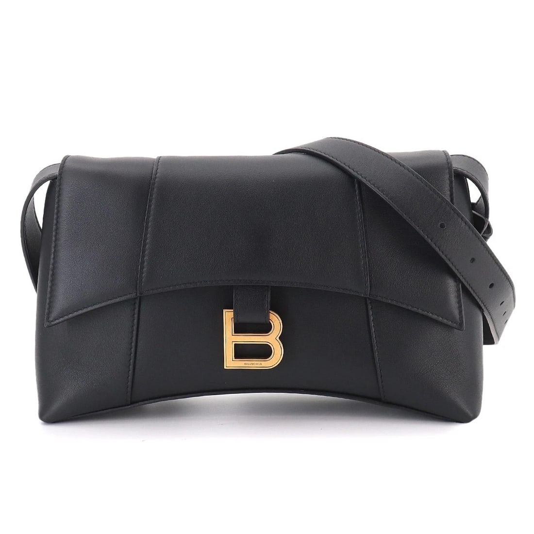 BALENCIAGA DOWNTOWN XS SHOULDER BAG LEATHER BLACK: BALENCIAGA Downtown xS Shoulder Bag Leather Black Brand: BALENCIAGA Type/Style: Shoulder Bag Material: Leather Color: Black Size: W 10.24 inch, H 6.69 inch, D 2.76 inch Accessories: None A