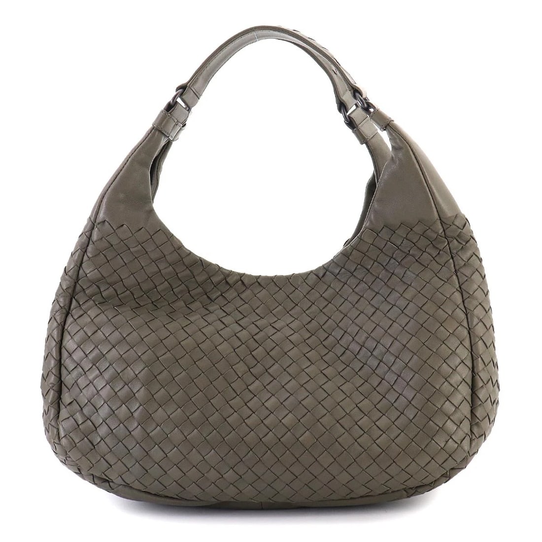BOTTEGA VENETA INTRECCIATO TOTE BAG: BOTTEGA VENETA Intrecciato Tote Bag Brand: BOTTEGA VENETA Type/Style: Tote Bag Material: Leather Color: Gray Size: W 12.60 inch, H 8.27 inch, D 5.51 inch Accessories: None Accessories Noti
