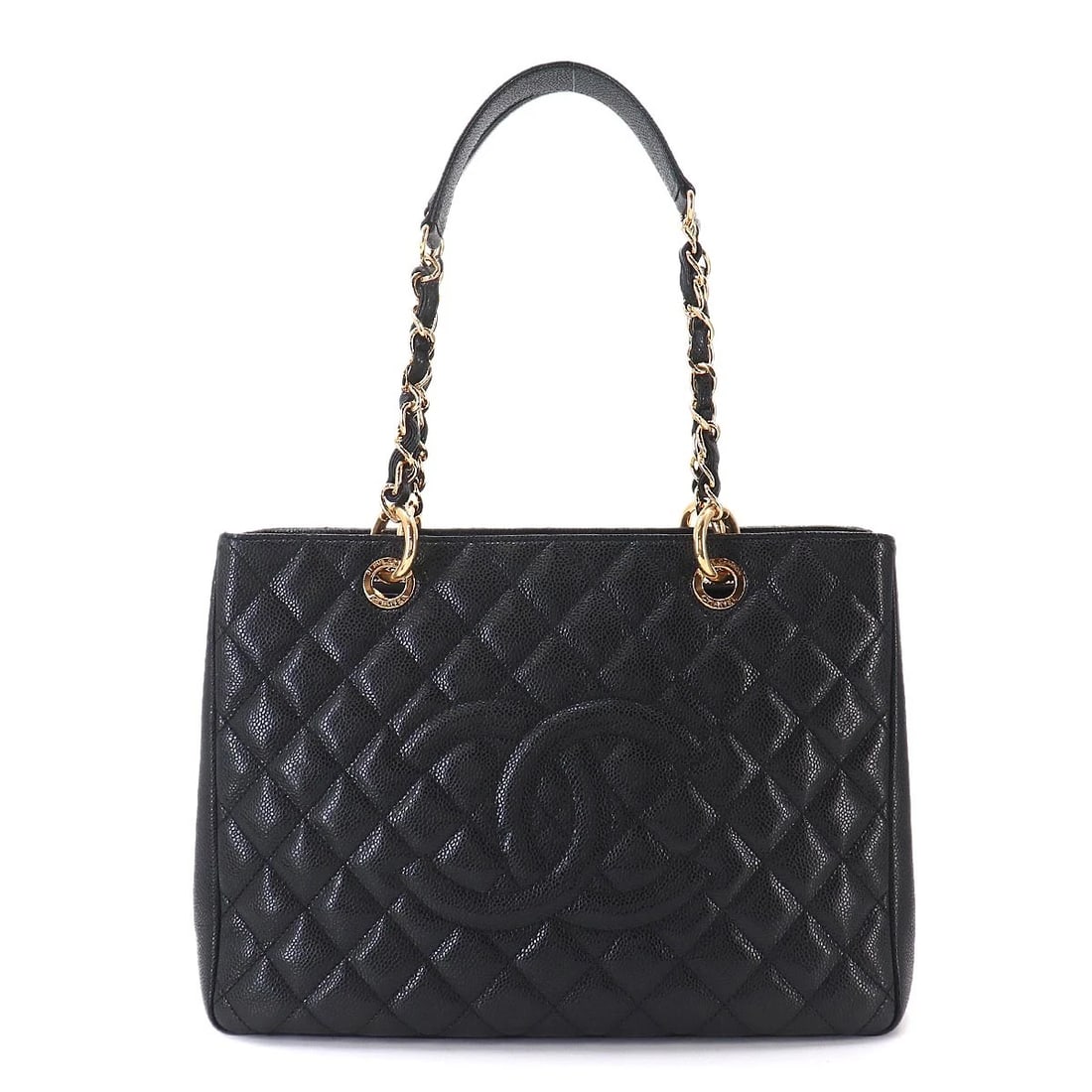 CHANEL MATELASSE GRAND SHOPPING TOTE BAG LEATHER BLACK: CHANEL Matelasse Grand Shopping Tote Bag Leather Black Brand: CHANEL Type/Style: Tote Bag Material: Leather Color: Black Size: W 13.39 inch, H 9.45 inch, D 5.12 inch Accessories: None Acce