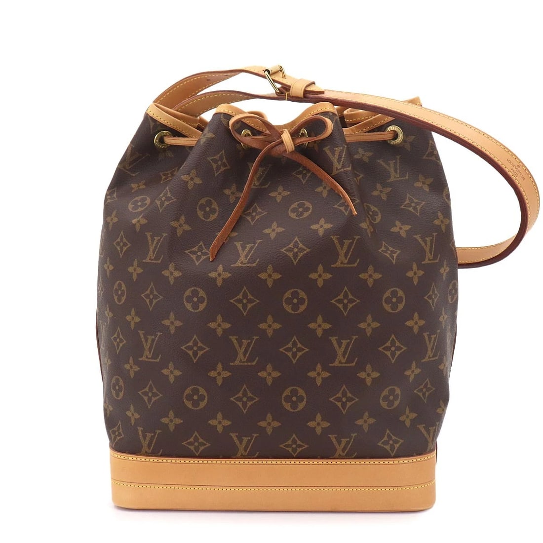 LOUIS VUITTON MONOGRAM NOE DRAWSTRING SHOULDER BAG: LOUIS VUITTON Monogram Noe Drawstring Shoulder Bag Brand: LOUIS VUITTON Type/Style: Shoulder Bag Material: Monogram Canvas Color: Monogram Size: W 10.63 inch, H 13.39 inch, D 7.48 inch Accessories