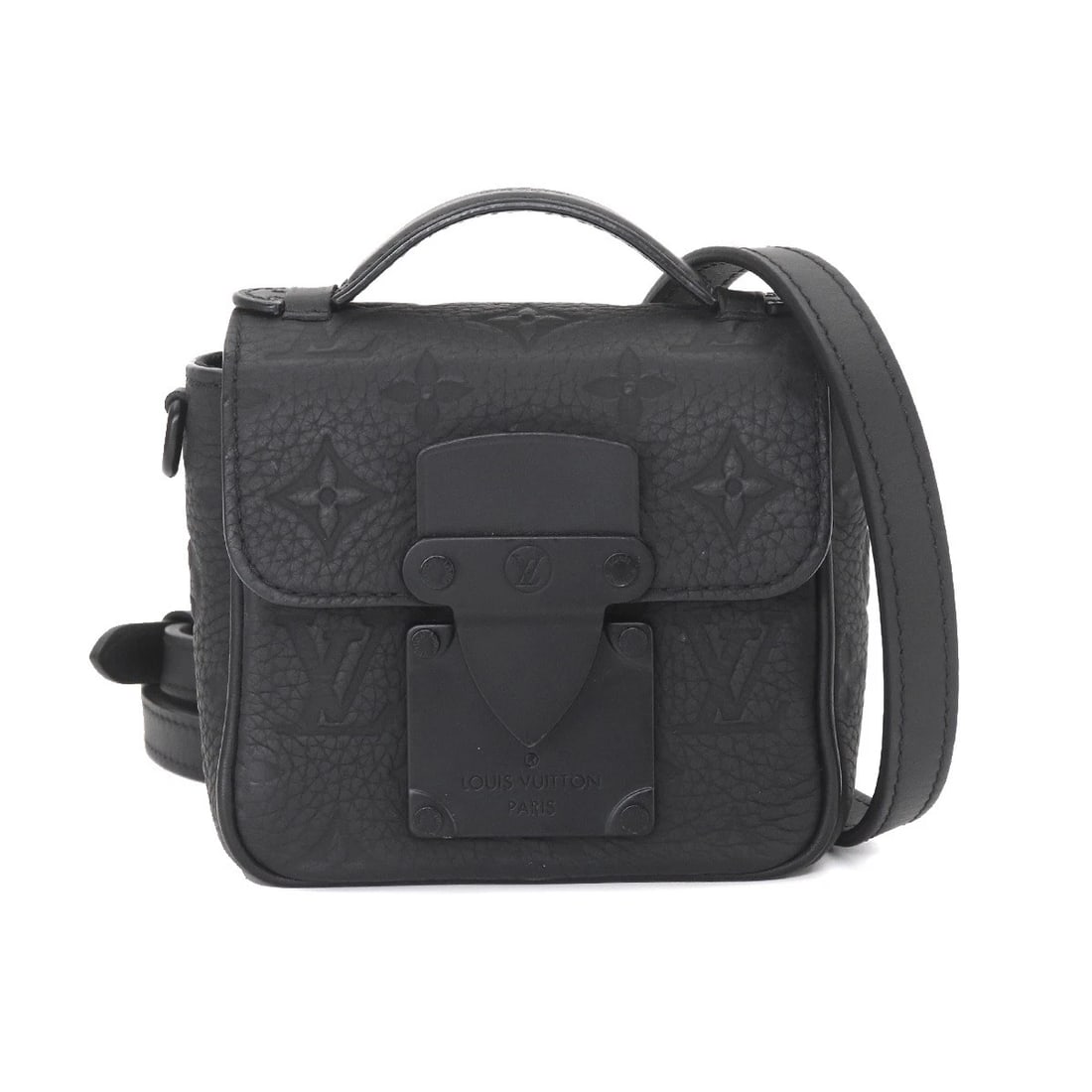 LOUIS VUITTON MONOGRAM TAURILLON PICO S LOCK SHOULDER BAG: LOUIS VUITTON Monogram Taurillon Pico S Lock Shoulder Bag Brand: LOUIS VUITTON Type/Style: Shoulder Bag Material: Monogram Taurillon Leather Color: Black Size: W 4.92 inch, H 4.53 inch, D 1.97 inch