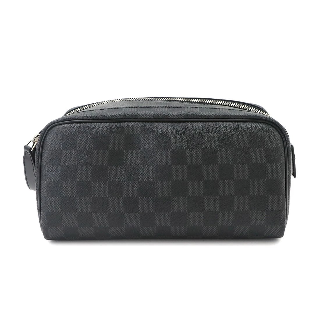 LOUIS VUITTON DAMIER GRAPHITE DOPP KIT TOILET POUCH HAND BAG: LOUIS VUITTON Damier Graphite Dopp Kit Toilet Pouch Hand Bag Brand: LOUIS VUITTON Type/Style: Hand Bag Material: Damier Graphite Canvas Color: Damier Graphite Size: W 10.24 inch, H 5.31 inch, D 6.50 i