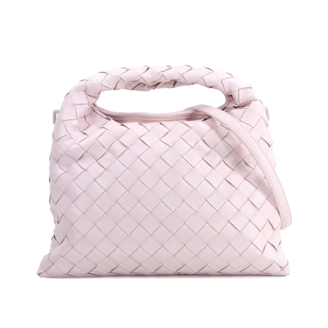 BOTTEGA VENETA INTRECCIATO MINI HOP HAND SHOULDER BAG: BOTTEGA VENETA Intrecciato Mini Hop Hand Shoulder Bag Brand: BOTTEGA VENETA Type/Style: Hand Bag / Shoulder Bag Material: Leather Color: Pink Size: W 10.04 inch, H 6.30 inch, D 2.36 inch Accessori