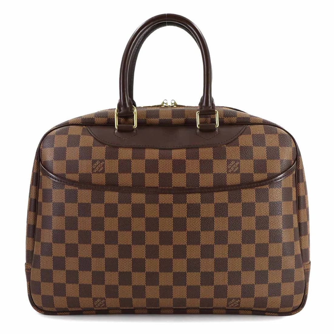 LOUIS VUITTON DAMIER DEAUVILLE SPO HAND BAG: LOUIS VUITTON Damier Deauville SPO Hand Bag Brand: LOUIS VUITTON Type/Style: Hand Bag Material: Damier Canvas Color: Ebene Size: W 13.78 inch, H 9.84 inch, D 5.12 inch Accessories: None Ac