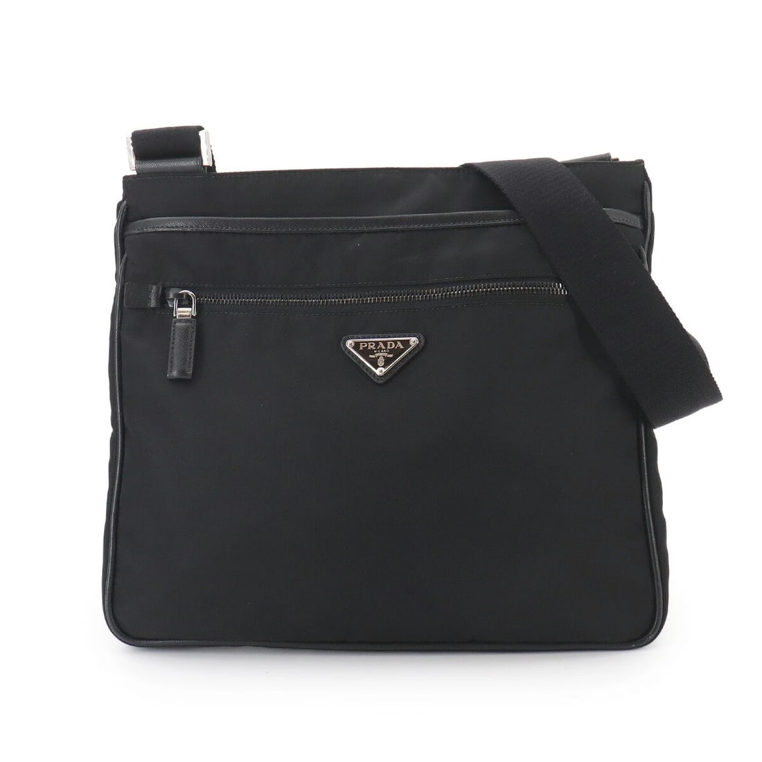 PRADA SHOULDER BAG NYLON SAFFIANO LEATHER NERO BLACK PURSE: PRADA Shoulder Bag Nylon Saffiano Leather Nero Black Purse Brand: PRADA Type/Style: Shoulder Bag Material: Nylon , Saffiano Leather Color: Nero Size: W 11.42 inch, H 10.24 inch, D 2.36 inch Access