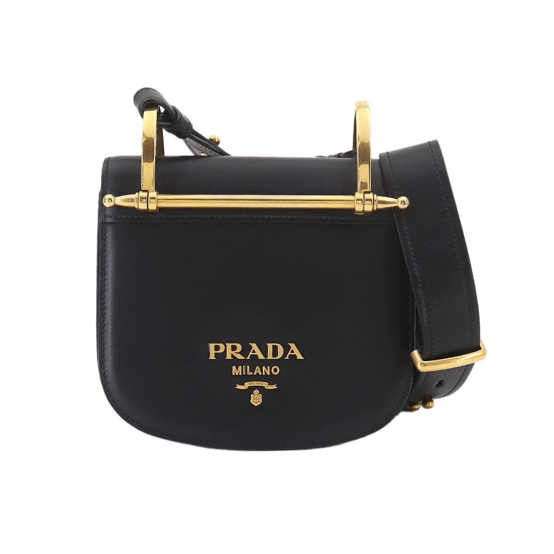 PRADA SHOULDER MESSENGER BAG LEATHER BLACK PURSE: PRADA Shoulder Messenger Bag Leather Black Purse Brand: PRADA Type/Style: Shoulder Bag Material: Leather Color: Black Size: W 7.09 inch, H 5.91 inch, D 2.76 inch Accessories: None Accessor