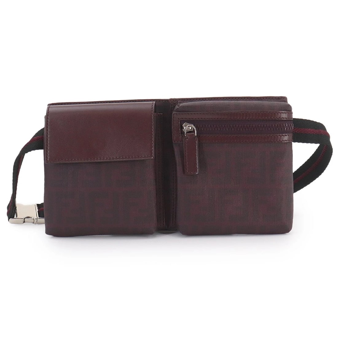FENDI ZUCCA BELT BAG CROSSBODY BAG PVC: FENDI Zucca Belt Bag Crossbody Bag PVC Brand: FENDI Type/Style: Crossbody Bag Material: PVC , Leather Color: Bordeaux Size: W 11.42 inch, H 6.30 inch, D 0.79 inch Accessories: None Accesso