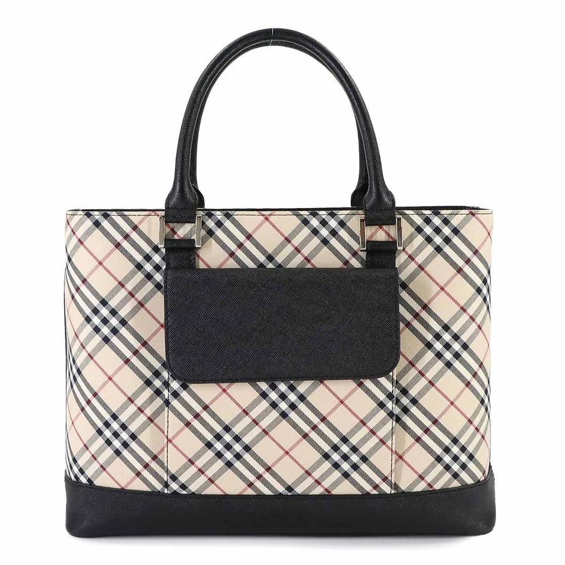 BURBERRY PLAID HAND BAG CANVAS LEATHER BEIGE BLACK PURSE: BURBERRY Plaid Hand Bag Canvas Leather Beige Black Purse Brand: BURBERRY Type/Style: Hand Bag Material: Canvas , Leather Color: Beige , Black Size: W 12.40 inch, H 9.25 inch, D 3.35 inch Accessori