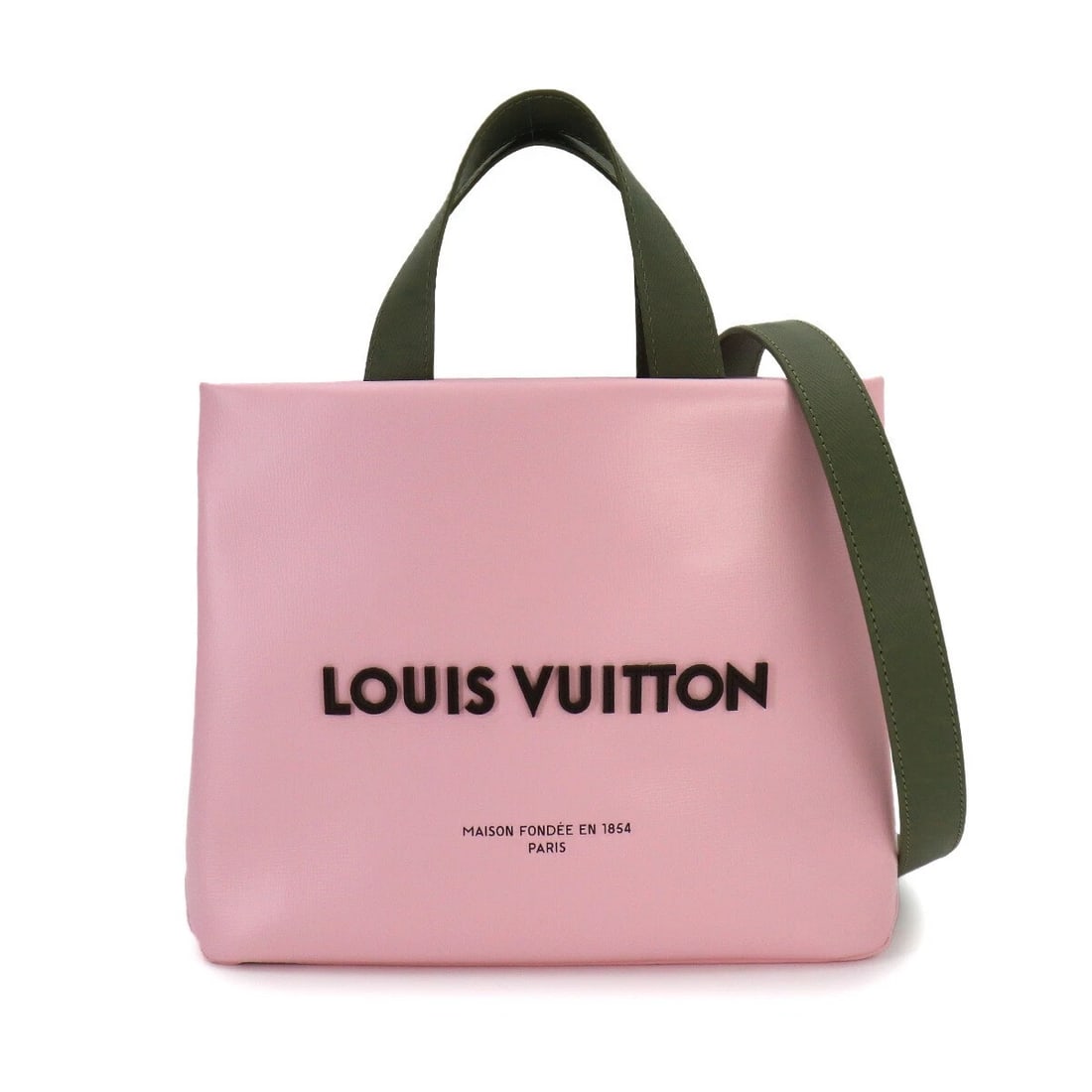 LOUIS VUITTON SHOPPER TOTE MINI 2WAY SHOULDER BAG: LOUIS VUITTON Shopper Tote MINI 2way Shoulder Bag Brand: LOUIS VUITTON Type/Style: Tote Bag / Shoulder Bag Material: Leather Color: Pink Size: W 10.04 inch, H 8.07 inch, D 4.53 inch Accessories: N