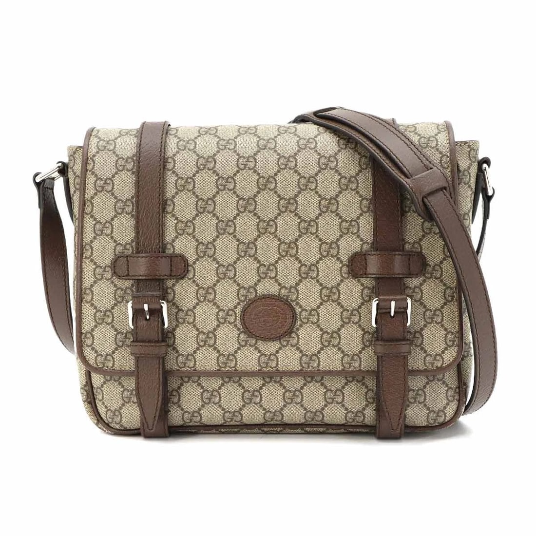 GUCCI GG SUPREME MESSENGER SHOULDER BAG LEATHER BEIGE BROWN: GUCCI GG Supreme Messenger Shoulder Bag Leather Beige Brown Brand: GUCCI Type/Style: Shoulder Bag Material: PVC , Leather Color: Beige , Brown Size: W 11.22 inch, H 9.06 inch, D 3.15 inch Accessor