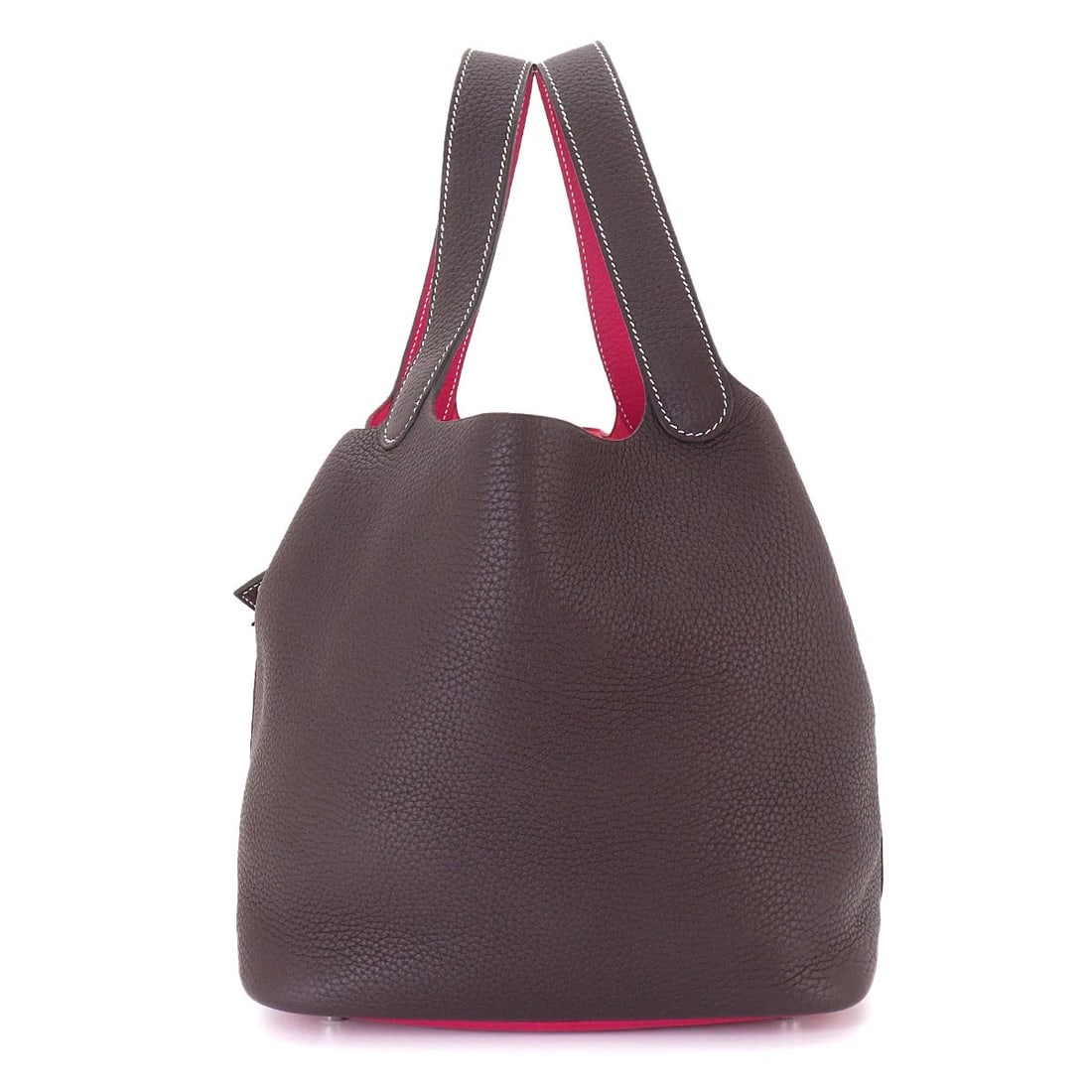 HERMES PICOTIN LOCK MM CASAQUE HAND BAG: HERMES Picotin Lock MM Casaque Hand Bag Brand: HERMES Type/Style: Hand Bag Material: Taurillon Clemence Color: Rouge sellier , Framboise Size: W 8.66 inch, H 8.66 inch, D 6.89 inch Accessories: No