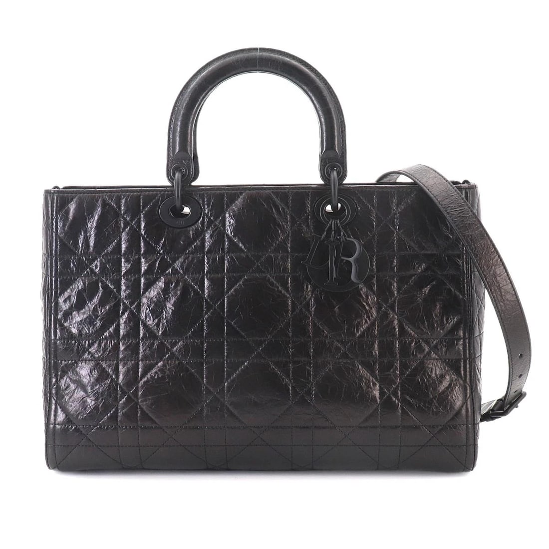 CHIRISTIAN DIOR LADY D-SIRE HAND SHOULDER BAG LEATHER BLACK: Chiristian Dior Lady D-Sire Hand Shoulder Bag Leather Black Brand: Christian Dior Type/Style: Hand Bag / Shoulder Bag Material: Leather Color: Black Size: W 13.78 inch, H 9.25 inch, D 5.71 inch Ac