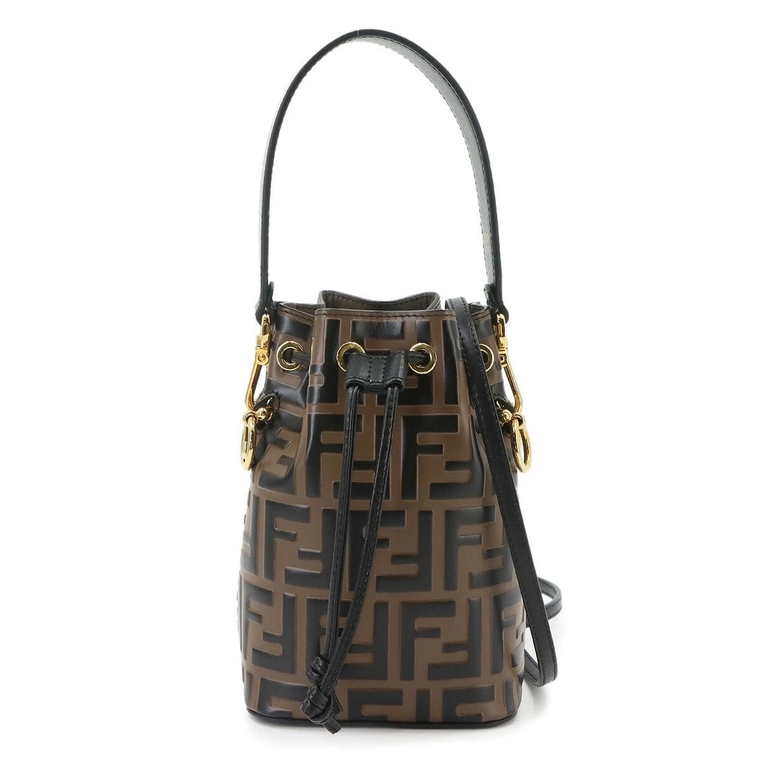 FENDI ZUCCA MON TRESOR 2WAY HAND SHOULDER BAG LEATHER BROWN: FENDI Zucca Mon Tresor 2way Hand Shoulder Bag Leather Brown Brand: FENDI Type/Style: Hand Bag / Shoulder Bag Material: Leather Color: Brown , Black Size: W 4.72 inch, H 7.09 inch, D 3.94 inch Acce