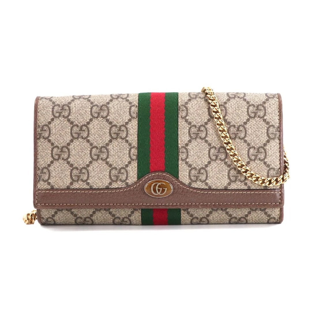 GUCCI OPHIDIA GG CHAIN WALLET GG SUPREME CANVAS LEATHER: GUCCI Ophidia GG Chain Wallet GG Supreme Canvas Leather Brand: GUCCI Type/Style: Long Wallet Material: GG Supreme Canvas , Leather Color: Beige , Brown Size: W 7.48 inch, H 3.94 inch, D 0.79 inch