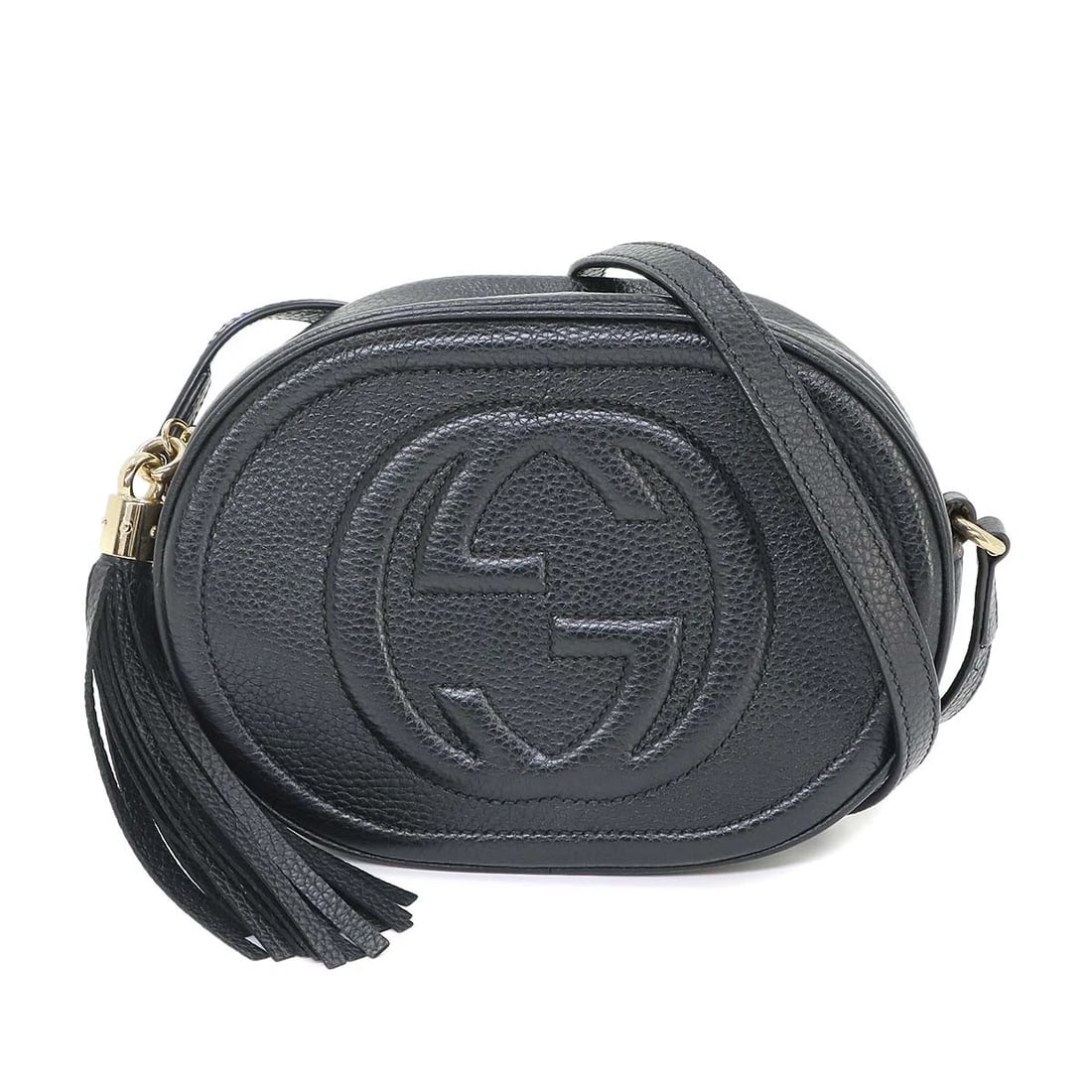 GUCCI SOHO SHOULDER BAG LEATHER BLACK: GUCCI SOHO Shoulder Bag Leather Black Brand: GUCCI Type/Style: Shoulder Bag Material: Leather Color: Black Size: W 8.07 inch, H 6.30 inch, D 2.76 inch Accessories: None Accessories Notice: