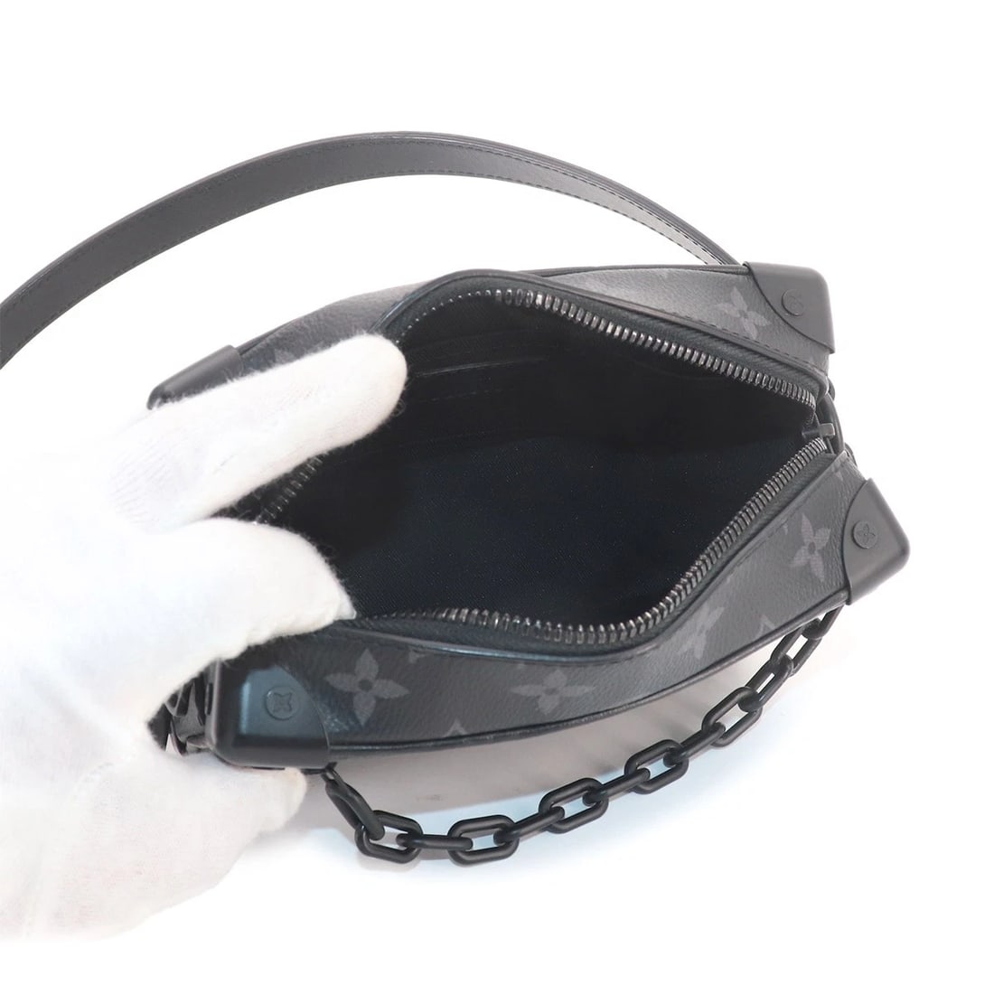 LOUIS VUITTON MONOGRAM ECLIPSE MINI SOFT TRUNK SHOULDER BAG - 6