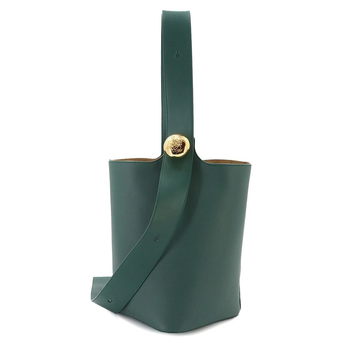 LOEWE PEBBLE BUCKET BAG MEDIUM SHOULDER BAG: LOEWE Pebble Bucket Bag Medium Shoulder Bag Brand: LOEWE Type/Style: Shoulder Bag Material: Leather Color: Green Size: W 9.45 inch, H 11.42 inch, D 9.25 inch Accessories: None Accessories