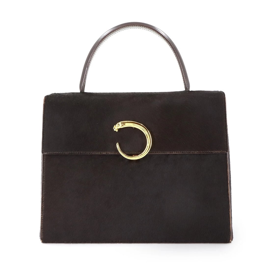 CARTIER PANTHERE HAND BAG LEATHER BROWN PURSE: Cartier Panthere Hand Bag Leather Brown Purse Brand: Cartier Type/Style: Hand Bag Material: Unborm calf , Leather Color: Brown Size: W 10.83 inch, H 8.46 inch, D 3.15 inch Accessories: None