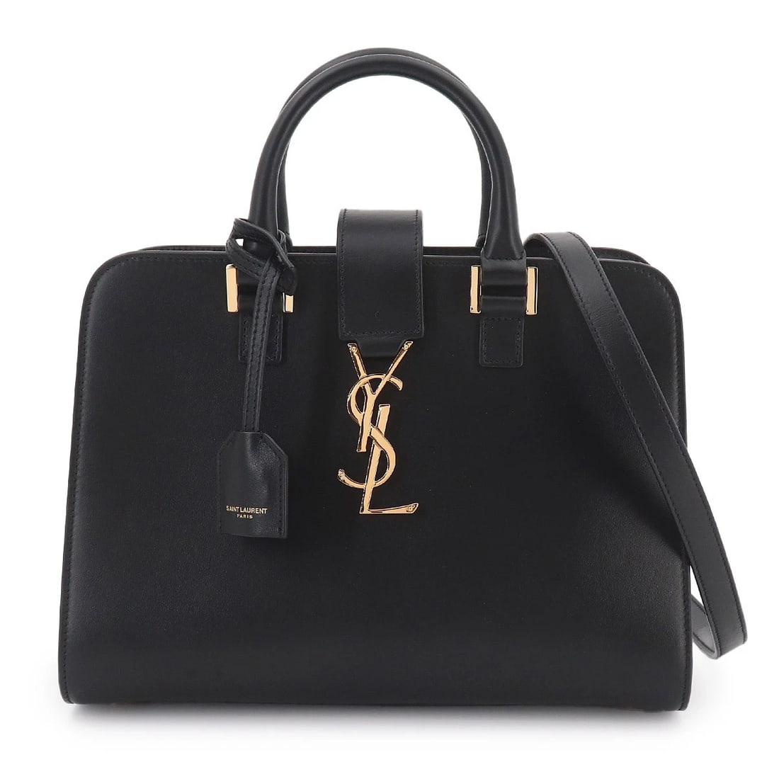 SAINT LAURENT BABY CABAS HAND SHOULDER BAG: SAINT LAURENT Baby Cabas Hand Shoulder Bag Brand: SAINT LAURENT Type/Style: Hand Bag / Shoulder Bag Material: Leather Color: Black Size: W 10.24 inch, H 7.09 inch, D 4.72 inch Accessories: None