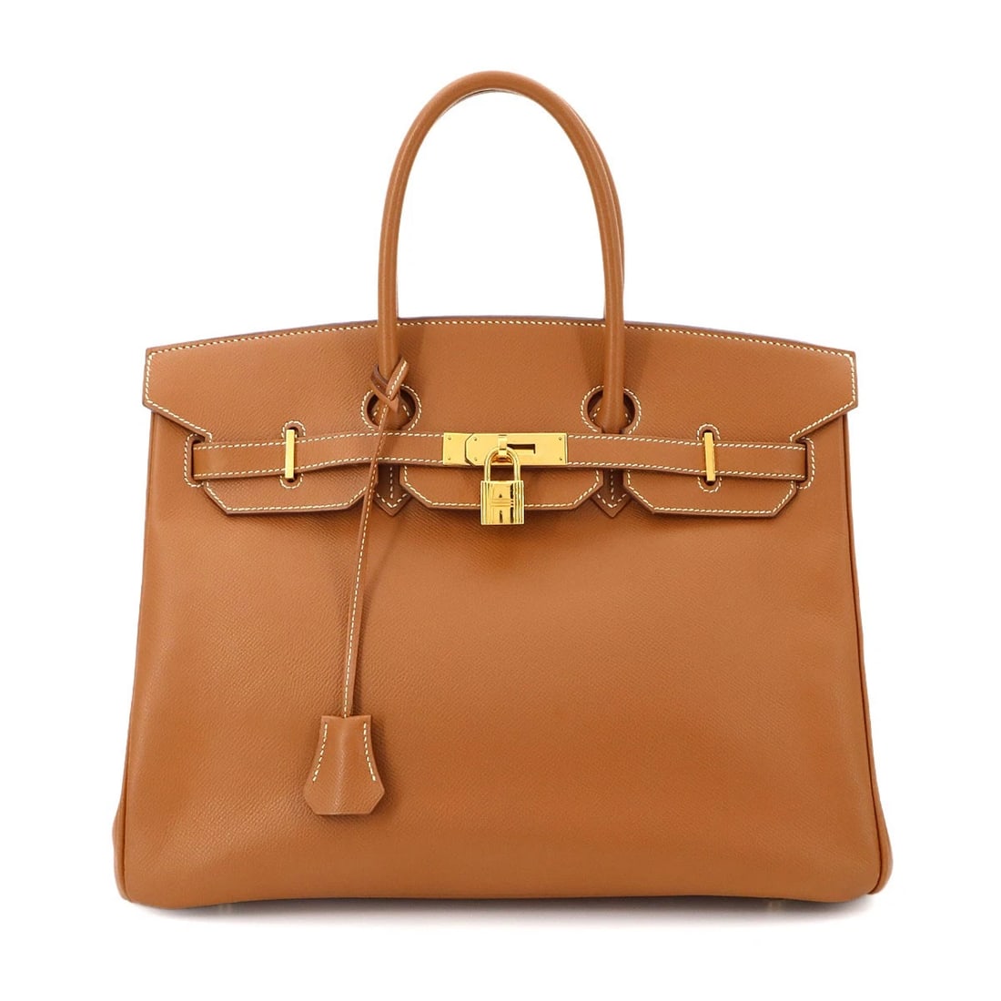 HERMES BIRKIN 35 VEAU EPSOM GOLD HAND BAG: HERMES Birkin 35 Veau Epsom Gold Hand Bag Brand: HERMES Type/Style: Hand Bag Material: Veau Epsom Color: Gold Size: W 13.78 inch, H 11.02 inch, D 7.28 inch Accessories: None Accessories No