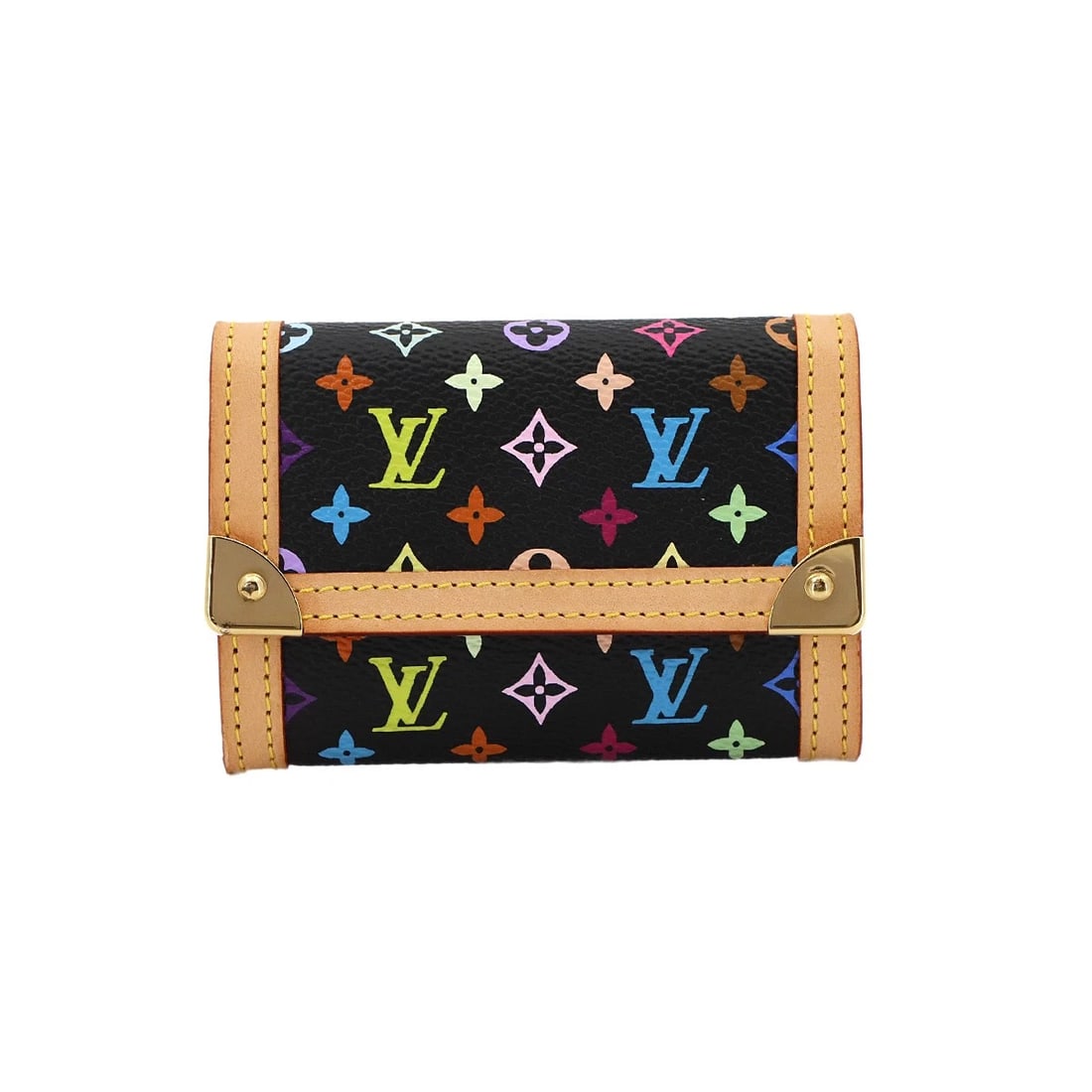 LOUIS VUITTON MONOGRAM MULTI COLOR PORTE MONNAIE PLAT COIN PURSE: LOUIS VUITTON Monogram Multi Color Porte Monnaie Plat Coin Purse Brand: LOUIS VUITTON Type/Style: Coin Purse Material: Monogram Multi color Canvas Color: Noir Size: W 3.94 inch, H 2.76 inch, D 0.79 in