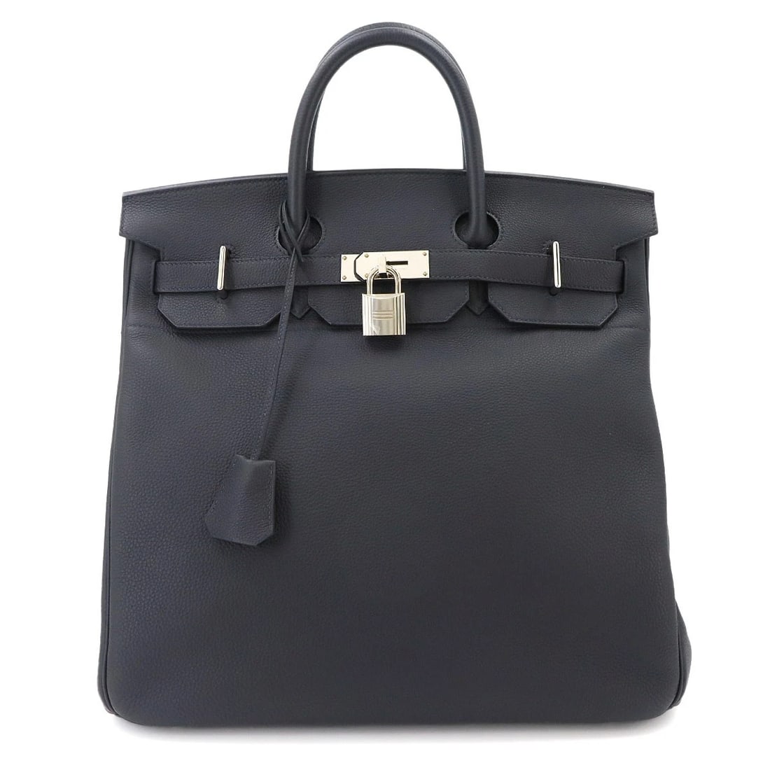 HERMES HAUT A COURROIES 40 TOGO LEATHER BLACK HAND BAG: HERMES Haut a Courroies 40 Togo Leather Black Hand Bag Brand: HERMES Type/Style: Hand Bag Material: Veau Togo Color: Black Size: W 15.94 inch, H 15.75 inch, D 9.25 inch Accessories: None A