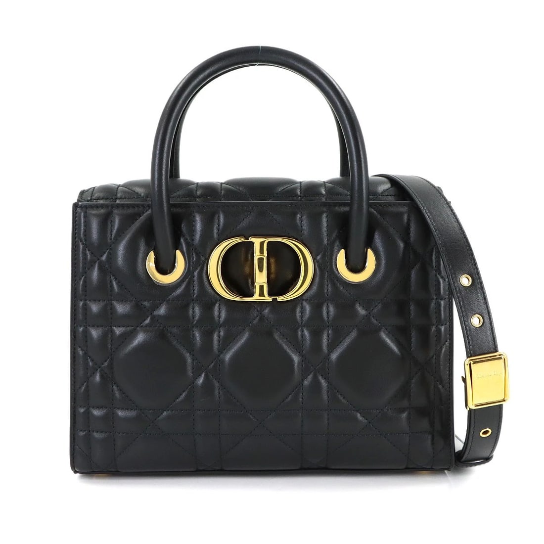 CHRISTIAN DIOR MACRO CANNAGE SAINT HONORE HAND SHOULDER BAG: Christian Dior Macro Cannage Saint Honore Hand Shoulder Bag Brand: Christian Dior Type/Style: Hand Bag / Shoulder Bag Material: Leather Color: Black Size: W 9.84 inch, H 7.09 inch, D 4.53 inch