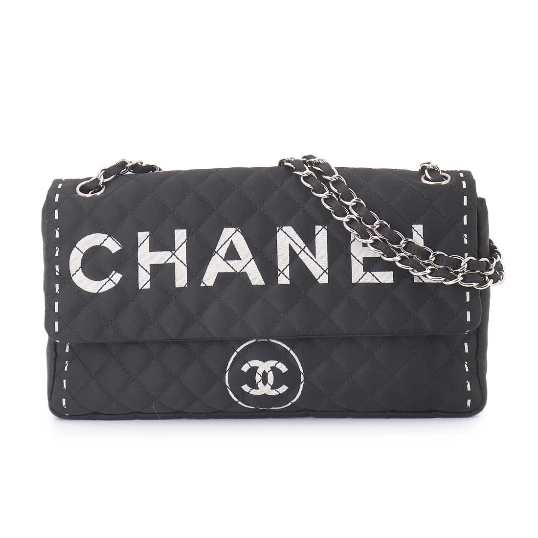 CHANEL MATELASSE CHAIN SHOULDER BAG NYLON BLACK PURSE: CHANEL Matelasse Chain Shoulder Bag Nylon Black Purse Brand: CHANEL Type/Style: Shoulder Bag Material: Nylon Color: Black Size: W 11.02 inch, H 6.10 inch, D 0.98 inch Accessories: None Accessories