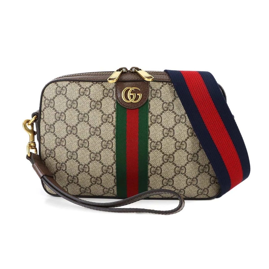 GUCCI OPHIDIA CROSSBODY SHOULDER CLUTCH BAG: GUCCI Ophidia Crossbody Shoulder Clutch Bag Brand: GUCCI Type/Style: Crossbody bag / Clutch Bag Material: GG Supreme Canvas , Leather Color: Beige , Brown Size: W 9.45 inch, H 6.10 inch, D 1.77 inch