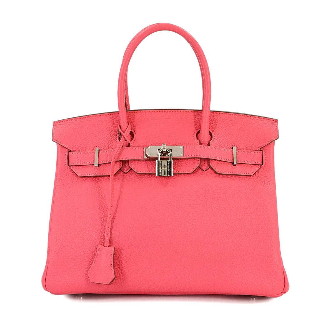 HERMES BIRKIN 30 TAURILLON CLEMENCE ROSE LIPSTICK HAND BAG: HERMES Birkin 30 Taurillon Clemence Rose lipstick Hand Bag Brand: HERMES Type/Style: Hand Bag Material: Taurillon Clemence Color: Rose lipstick Size: W 11.81 inch, H 9.45 inch, D 6.10 inch Accesso
