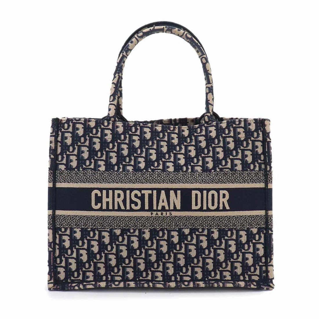 CHRISTIAN DIOR OBLIQUE BOOK TOTE MEDIUM BAG CANVAS NAVY: Christian Dior Oblique Book Tote Medium Bag Canvas Navy Brand: Christian Dior Type/Style: Tote Bag Material: Canvas Color: Navy Size: W 13.98 inch, H 10.63 inch, D 6.30 inch Accessories: None