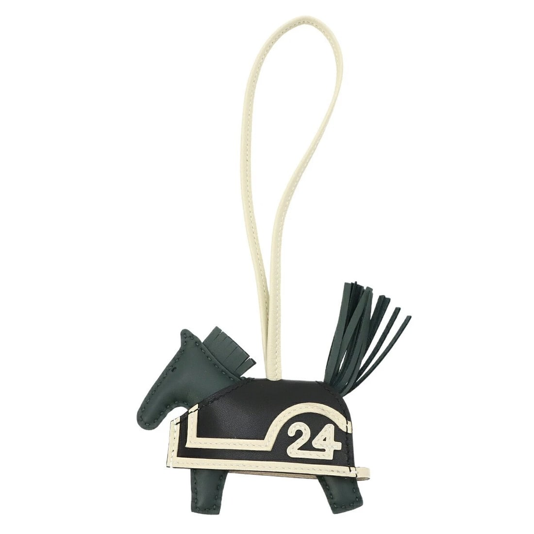 HERMES PM BAG CHARM AGNEAU MILO VERT MANGROVE BLACK CRAIE (1 of 2)