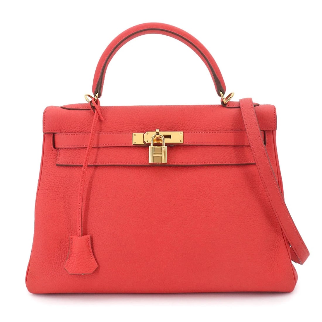 HERMES KELLY 32 TAURILLON CLEMENCE ROSE JAIPUR HAND SHOULDER BAG: HERMES Kelly 32 Taurillon Clemence Rose Jaipur Hand Shoulder Bag Brand: HERMES Type/Style: Hand Bag / Shoulder bag Material: Taurillon Clemence Color: Rose Jaipur Size: W 12.60 inch, H 9.06 inch, D 4.