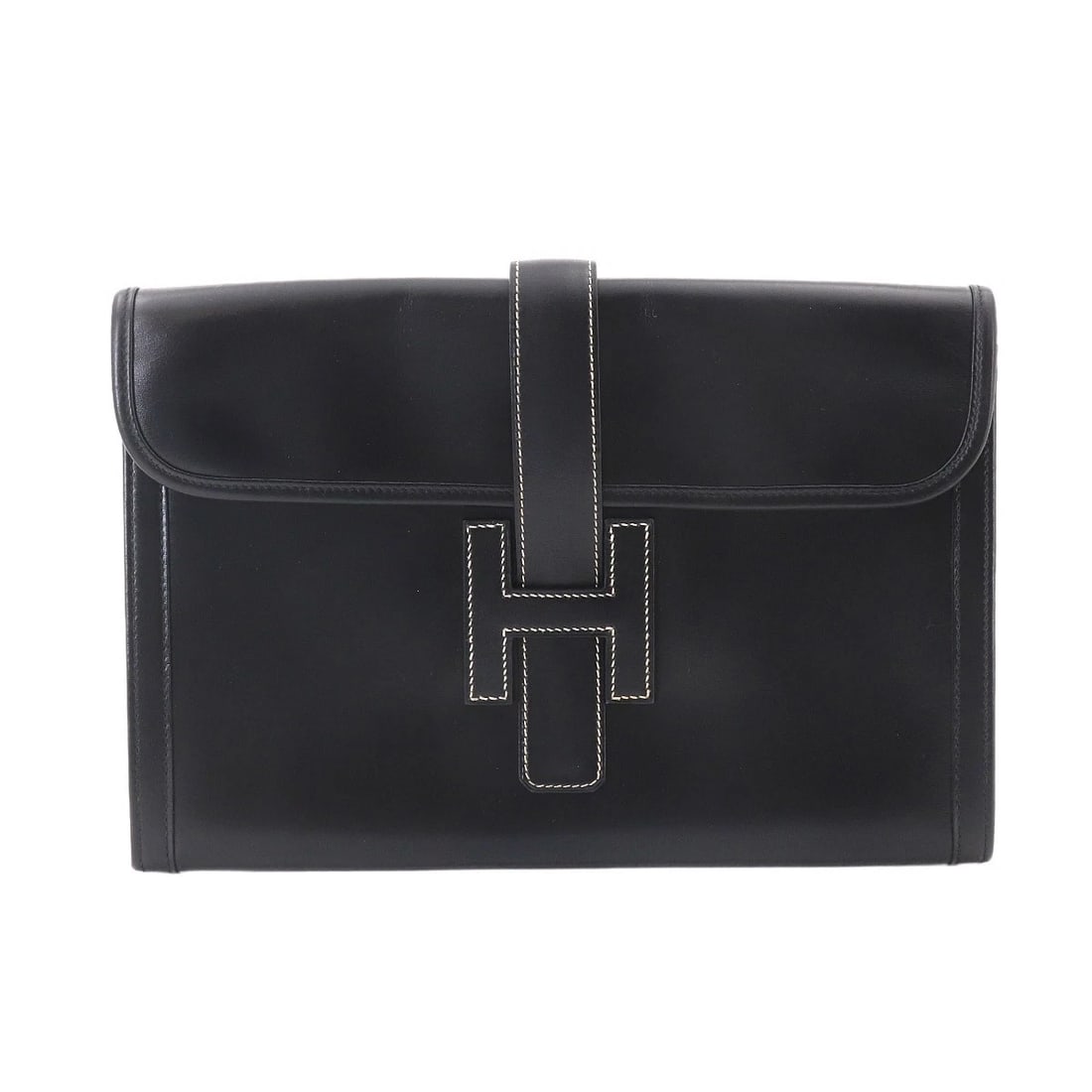 HERMES JIGE PM CLUTCH BAG BOX CALF BLACK PURSE: HERMES Jige PM Clutch Bag Box Calf Black Purse Brand: HERMES Type/Style: Clutch Bag Material: Box Calf Color: Black Size: W 11.42 inch, H 7.48 inch, D 0.98 inch Accessories: None Accessori