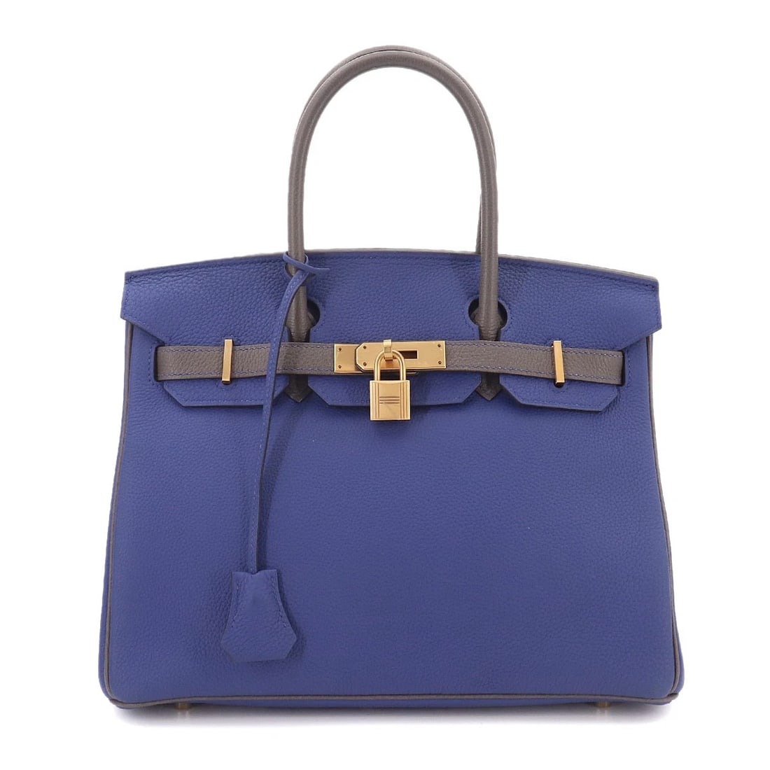 HERMES BIRKIN 30 HAND BAG TOGO BLUE ELECTRIQUE ETAIN: HERMES Birkin 30 Hand Bag Togo Blue Electrique Etain Brand: HERMES Type/Style: Hand Bag Material: Togo Color: Blue Electrique , Etain Size: W 11.81 inch, H 9.45 inch, D 6.10 inch Accessories: None