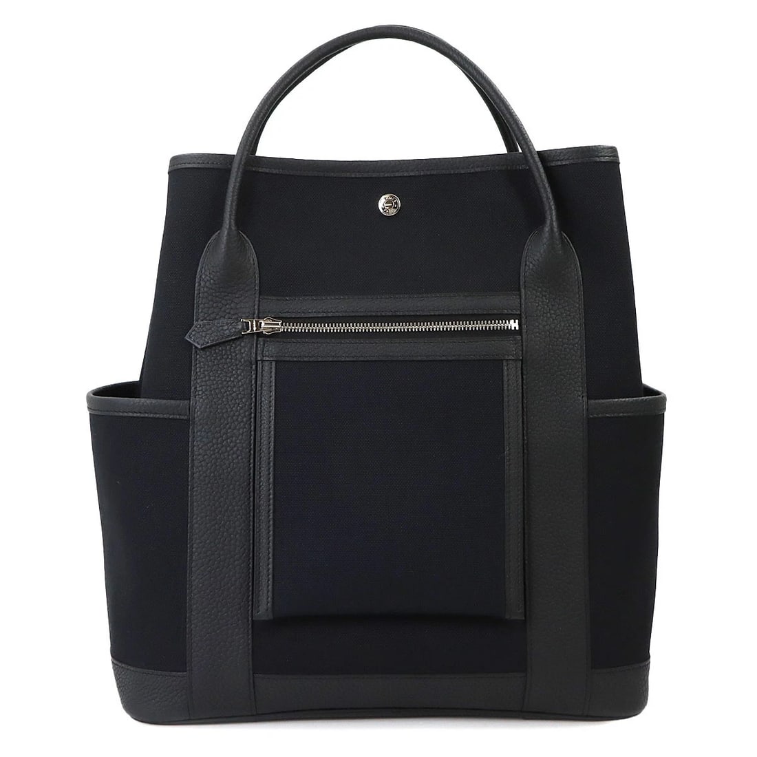 HERMES GARDEN PARTY POCKETS VERTICAL TOTE BAG: HERMES Garden Party Pockets Vertical Tote Bag Brand: HERMES Type/Style: Tote Bag Material: Toile Militaire , Negonda Color: Black Size: W 13.19 inch, H 14.57 inch, D 7.28 inch Accessories: None