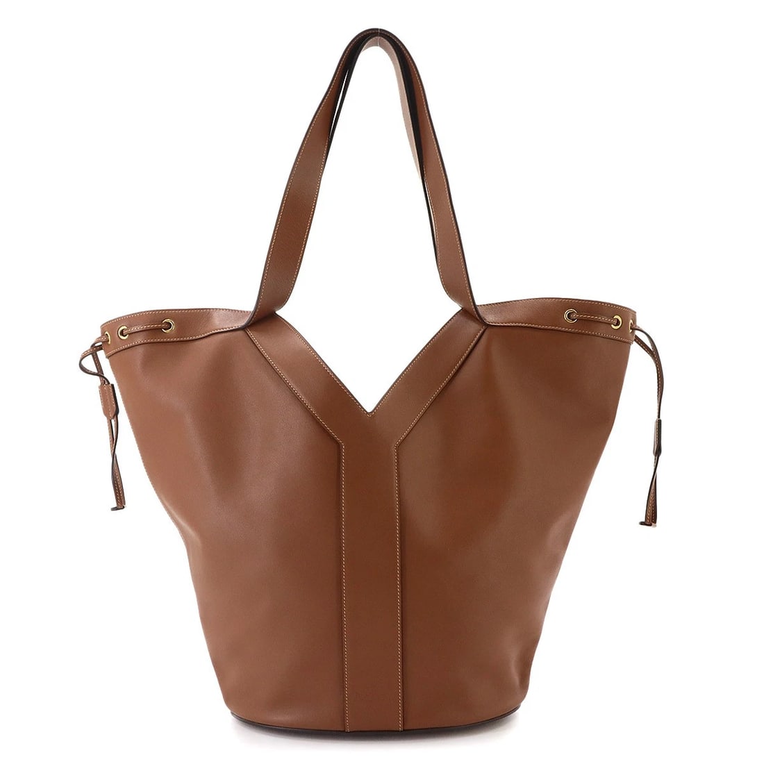 SAINT LAURENT Y HOBO TOTE BAG LEATHER BROWN: SAINT LAURENT Y Hobo Tote Bag Leather Brown Brand: SAINT LAURENT Type/Style: Tote Bag Material: Leather Color: Brown Size: W 9.84 inch, H 13.78 inch, D 5.91 inch Accessories: None Accessor