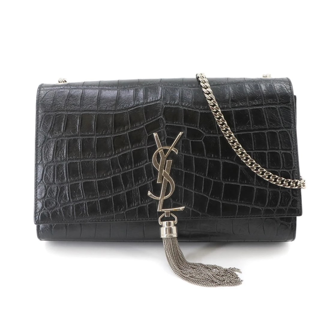 SAINT LAURENT KATE MEDIUM CHAIN SHOULDER BAG: SAINT LAURENT Kate Medium Chain Shoulder Bag Brand: SAINT LAURENT Type/Style: Shoulder Bag Material: Leather Color: Black Size: W 9.45 inch, H 5.91 inch, D 1.97 inch Accessories: None Acce