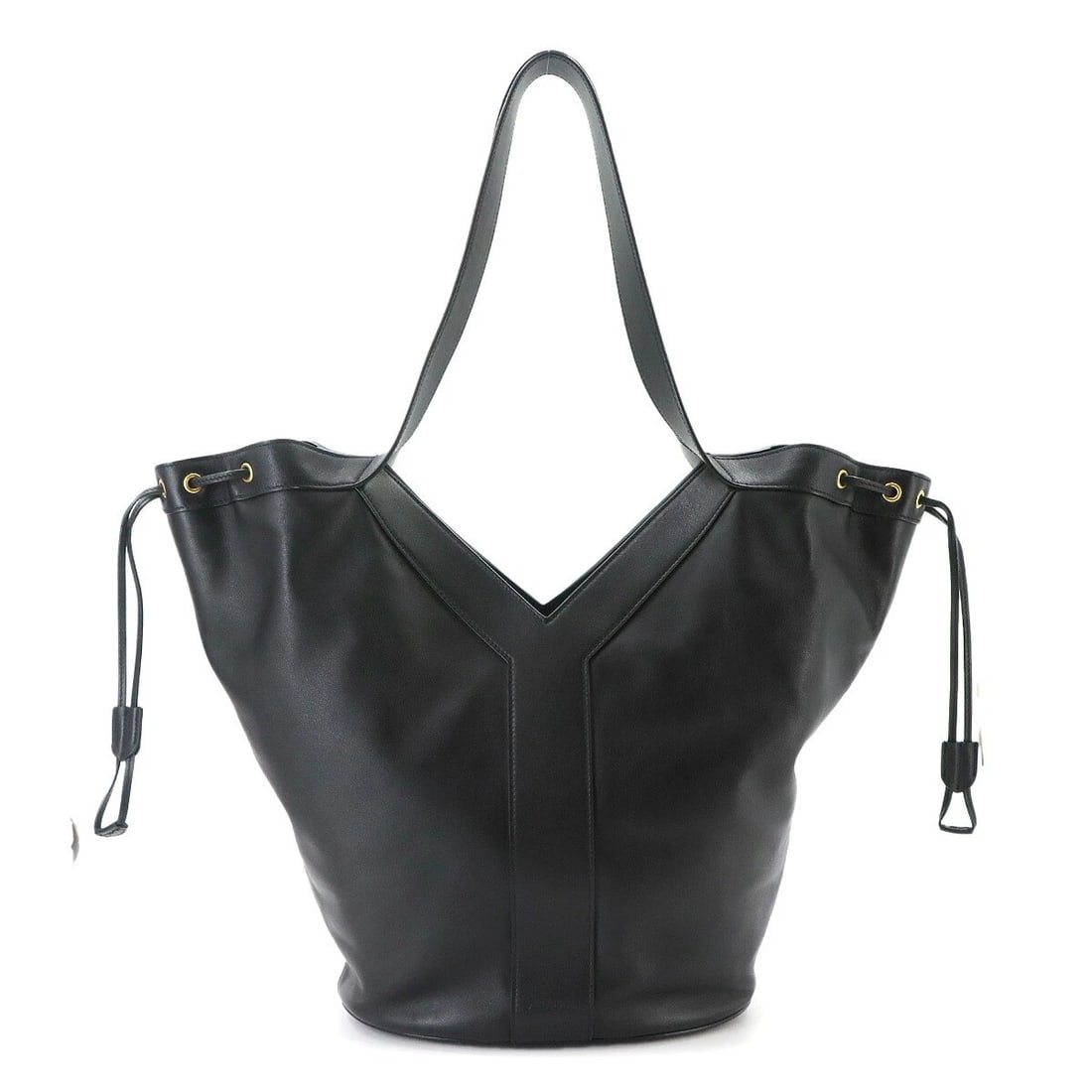 SAINT LAURENT Y HOBO TOTE BAG LEATHER BLACK: SAINT LAURENT Y Hobo Tote Bag Leather Black Brand: SAINT LAURENT Type/Style: Tote Bag Material: Leather Color: Black Size: W 9.84 inch, H 13.78 inch, D 5.91 inch Accessories: None Accessor