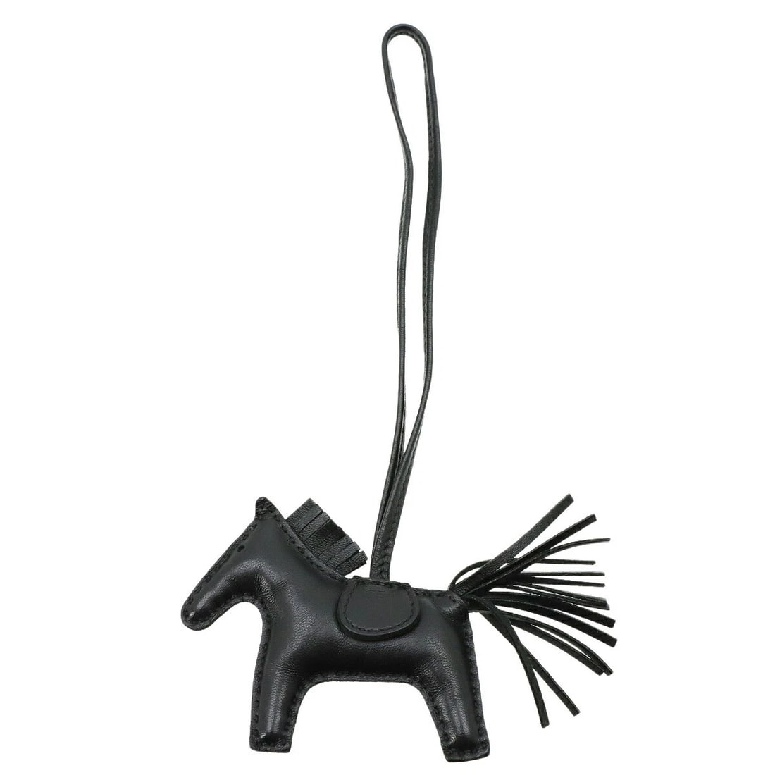 HERMES RODEO PM BAG CHARM AGNEAU MILO SO BLACK: HERMES Rodeo PM Bag Charm Agneau Milo So Black Brand: HERMES Type/Style: Bag Charm Material: Agneau Milo Color: Black Size: W4.9 x H3 inch Accessories: None Accessories Notice: When purcha