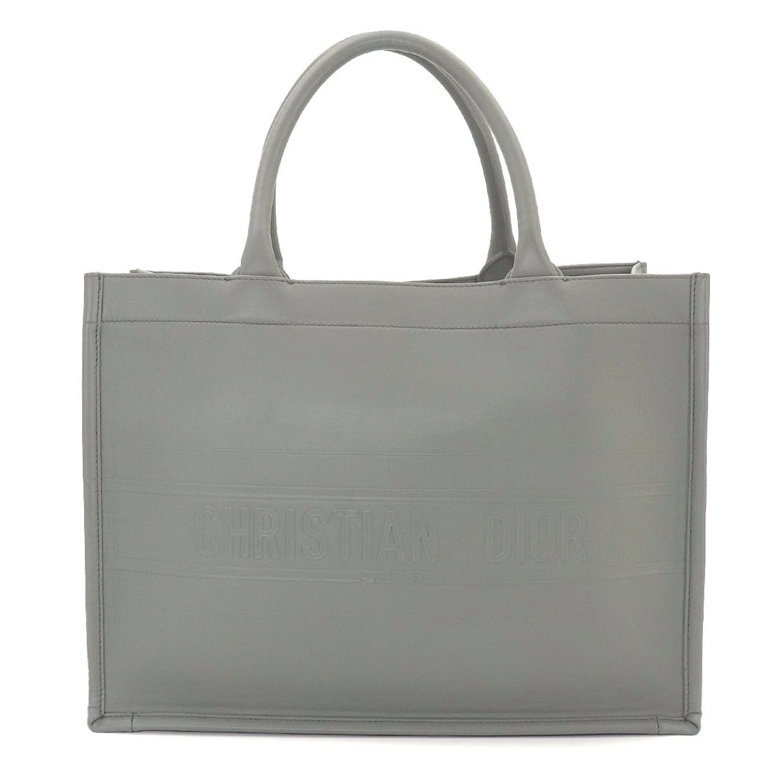 CHRISTIAN DIOR BOOK TOTE MEDIUM BAG LEATHER GRAY: Christian Dior Book Tote Medium Bag Leather Gray Brand: Christian Dior Type/Style: Tote Bag Material: Leather Color: Gray Size: W 14.17 inch, H 10.63 inch, D 6.50 inch Accessories: None Ac