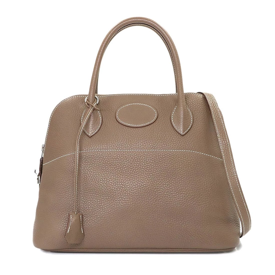 HERMES BOLIDE 31 HAND SHOULDER BAG: HERMES Bolide 31 Hand Shoulder Bag Brand: HERMES Type/Style: Hand Bag / Shoulder Bag Material: Taurillon Clemence Color: Etoupe Size: W 12.20 inch, H 9.45 inch, D 4.72 inch Accessories: None <