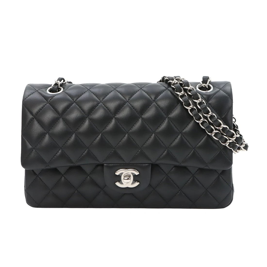 CHANEL MATELASSE 25 CHAIN SHOULDER BAG LEATHER BLACK: CHANEL Matelasse 25 Chain Shoulder Bag Leather Black Brand: CHANEL Type/Style: Shoulder Bag Material: Leather Color: Black Size: W 10.04 inch, H 6.10 inch, D 2.36 inch Accessories: None Ac
