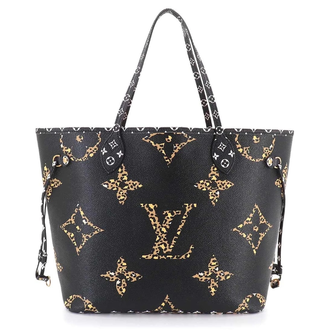 LOUIS VUITTON MONOGRAM JUNGLE NEVERFULL MM NOIR: LOUIS VUITTON Monogram Jungle Neverfull MM Noir Brand: LOUIS VUITTON Type/Style: Tote Bag Material: Monogram Jungle Canvas Color: Noir Size: W 12.60 inch, H 11.22 inch, D 6.30 inch Accessories: None