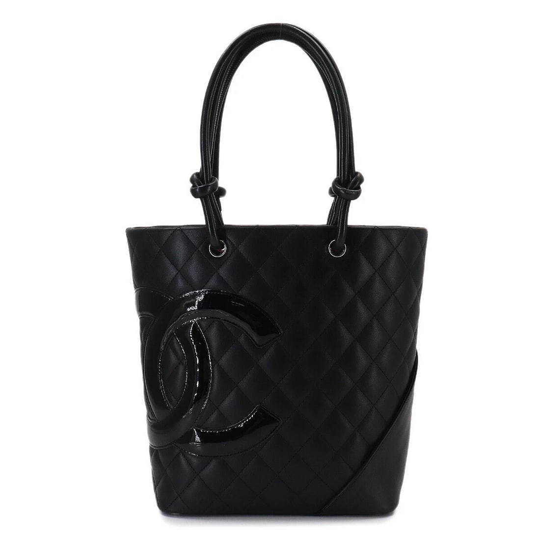 CHANEL CAMBON LINE MEDIUM TOTE BAG: CHANEL Cambon Line Medium Tote Bag Brand: CHANEL Type/Style: Tote Bag Material: Leather , Enamel Color: Black Size: W 7.87 inch, H 9.45 inch, D 4.53 inch Accessories: None Accessories Notice: When