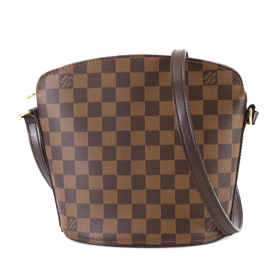LOUIS VUITTON DAMIER DROUOT SHOULDER BAG: LOUIS VUITTON Damier Drouot Shoulder Bag Brand: LOUIS VUITTON Type/Style: Shoulder Bag Material: Damier Canvas Color: Ebene Size: W 7.87 inch, H 8.46 inch, D 4.13 inch Accessories: None Accessories