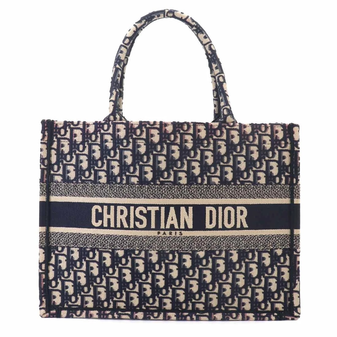 CHRISTIAN DIOR OBLIQUE BOOK TOTE MEDIUM BAG CANVAS NAVY: Christian Dior Oblique Book Tote Medium Bag Canvas Navy Brand: Christian Dior Type/Style: Tote Bag Material: Canvas Color: Navy Size: W 14.17 inch, H 10.63 inch, D 6.50 inch Accessories: None
