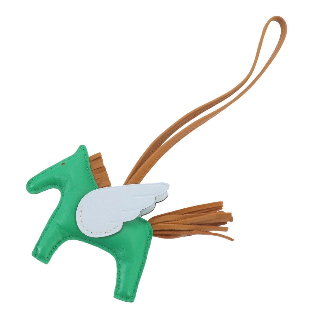 HERMES RODEO PEGASUS PM BAG CHARM AGNEAU MILO: HERMES Rodeo Pegasus PM Bag Charm Agneau Milo Brand: HERMES Type/Style: Bag Charm Material: Agneau Milo , Swift Color: Menthe , Sesame , Bleu Brumu Size: W4.9 inch x H3 inch Accessories: None