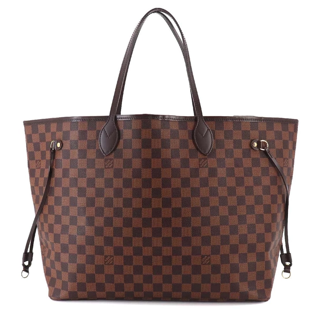 LOUIS VUITTON DAMIER NEVERFULL GM TOTE BAG EBENE: LOUIS VUITTON Damier Neverfull GM Tote Bag Ebene Brand: LOUIS VUITTON Type/Style: Tote Bag Material: Damier Canvas Color: Ebene , Cerise Size: W 15.75 inch, H 12.60 inch, D 7.87 inch Accessories: